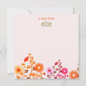 Pink Boho Country Floral Note Kaart Notitiekaartje (Voorkant)