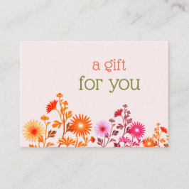 Pink Boho Country Floral Visitekaartje