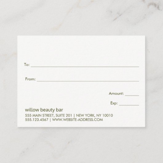 Pink Boho Country Floral Visitekaartje (Achterkant)