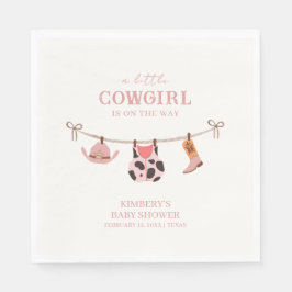 Pink Boho Cowgirl Clothesline Koeienhuid Baby show Servet