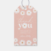 Pink Boho Daisy Birthday Party Dank je Cadeaulabel (Voorkant)
