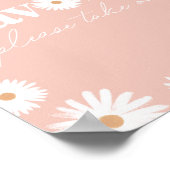 Pink Boho Daisy Birthday Party Favors Sign Poster (Hoek)