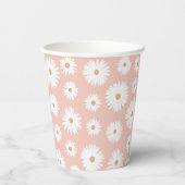 Pink Boho Daisy Birthday Party Papieren Bekers (Achterkant)