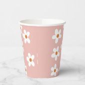 Pink Boho Daisy Birthday Party Papieren Bekers (Links)