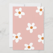Pink Boho Daisy Girl Birthday Party Kaart (Achterkant)