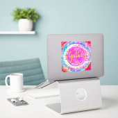  Pink Boho Dankbaarheid Inspirivity Sticker (Laptop op bureau)