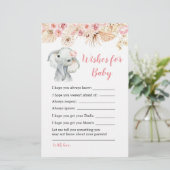 Pink Boho Elephant Baby shower Wensen voor Baby (Staand voorkant)