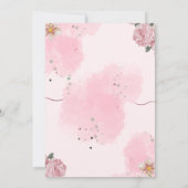 Pink Boho Elephant Girl Baby shower Kaart (Achterkant)