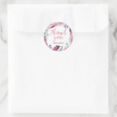 Pink Boho Feather Dank u stickers (Tas)