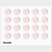 Pink Boho Floral Baby shower Bedankt Bericht Ronde Sticker (Vel)