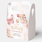 Pink Boho Floral Butterfly Baby shower Bedankdoosjes (Geopend)