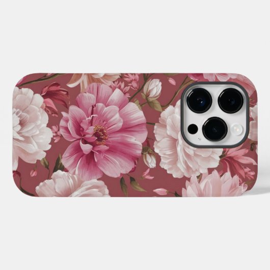 Pink Boho Floral Case-Mate iPhone Case (Achterkant (horizontaal))
