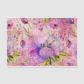 PINK BOHO FLORAL GRUNGE DECOUPAGE TISSUEPAPIER (Voorkant)