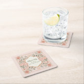 Pink Boho Floral Kartonnen Onderzetters (Insitu)