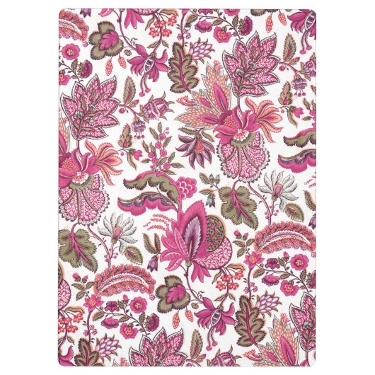 Pink Boho  Floral Monogram Klembord (Achterkant)