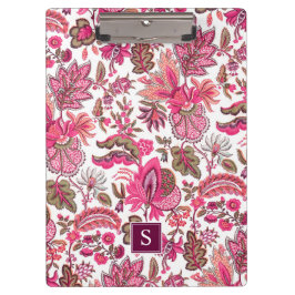 Pink Boho  Floral Monogram Klembord