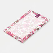 Pink Boho  Floral Monogram Post-it® Notes (Schuin)