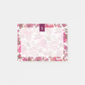 Pink Boho  Floral Monogram Post-it® Notes (Voorkant)