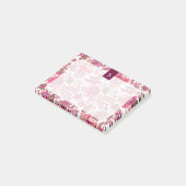 Pink Boho  Floral Monogram Post-it® Notes (Schuin)
