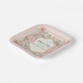 Pink Boho Floral Papieren Bordje (Gebogen)