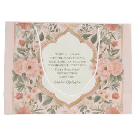 Pink Boho Floral Romantisch Citaat Groot Cadeauzakje