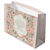 Pink Boho Floral Romantisch Citaat Groot Cadeauzakje (Achterkant Gekanteld)