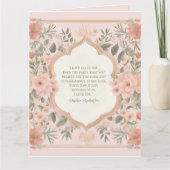 Pink Boho Floral Romantisch Citaat Kaart (Voorkant)