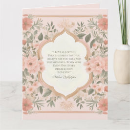 Pink Boho Floral Romantisch Citaat Kaart