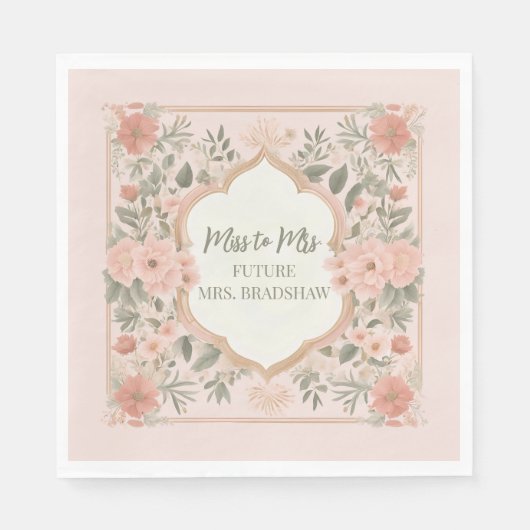 Pink Boho Floral Servet (Voorkant)