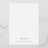 Pink Boho Floral Wedding Folie Folie Uitnodiging (Achterkant)