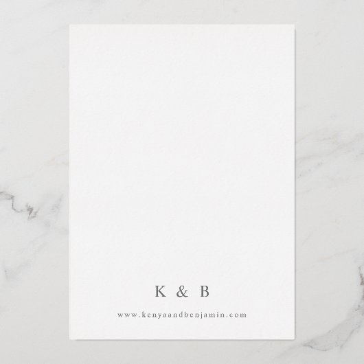 Pink Boho Floral Wedding Folie Uitnodiging (Achterkant)