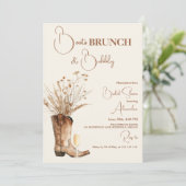 Pink Boho Floral Western Vrijgezellenfeest Kaart (Staand voorkant)