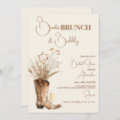 Pink Boho Floral Western Vrijgezellenfeest Kaart (Voorkant / Achterkant)