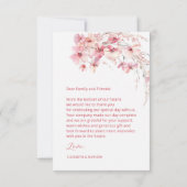 Pink Boho  Flowers Thank You Card Bedankkaart (Achterkant)