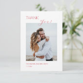 Pink Boho  Flowers Thank You Card Bedankkaart (Staand voorkant)