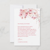 Pink Boho  Flowers Thank You Card Bedankkaart (Achterkant)