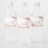 Pink Boho Herfst Pumpkin Baby shower Waterfles Etiket (Flessen)