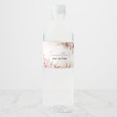 Pink Boho Herfst Pumpkin Baby shower Waterfles Etiket (Voorkant)
