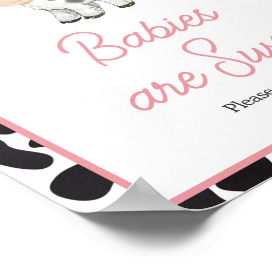 Pink Boho Highland Koe Baby's zijn zoet Poster (Hoek)