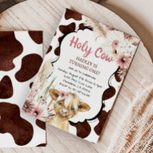 Pink Boho Highland Koe Ik ben een meisje Eerste Ve