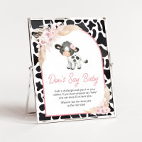 Pink Boho Highland Koe zeg geen Baby