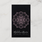 Pink Boho Mandala Yoga Macrame Visitekaartje (Voorkant)