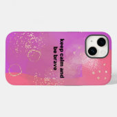 Pink Boho minimalist Ephemera Case-Mate iPhone Case (Achterkant (horizontaal))
