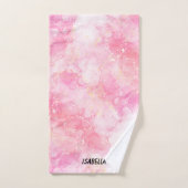 Pink Boho minimalist Ephemera ornament Bad Handdoek (Handdoek)