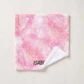 Pink Boho minimalist Ephemera ornament Bad Handdoek (Wasdoekje)