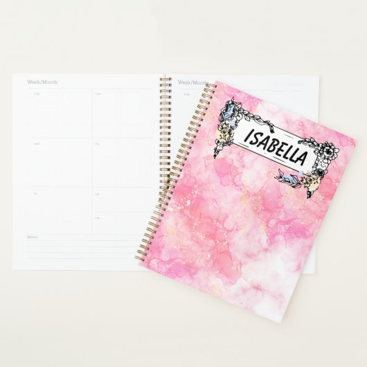 Pink Boho minimalist Ephemera ornament Planner (Display)