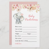 Pink Boho Olifant Meisje Baby Voorspellingsspel (Voorkant / Achterkant)