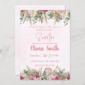 Pink Boho Pampas Grass Floral Bridal Shower Kaart (Voorkant / Achterkant)