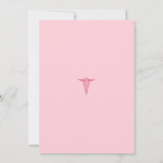 Pink Boho Pearl Coquette RN Nurse Afstuderen Kaart (Achterkant)