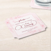 Pink Boho Peonies Don't Take My Drink Wedding Kartonnen Onderzetters (Gekanteld)